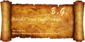 Balázsy Gyöngyi névjegykártya