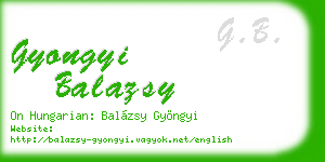 gyongyi balazsy business card