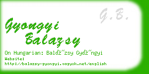gyongyi balazsy business card